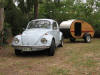 VW beetle and teardrop camper